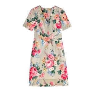 Cath Kidston London cotton textured floral rose tea dress size 6